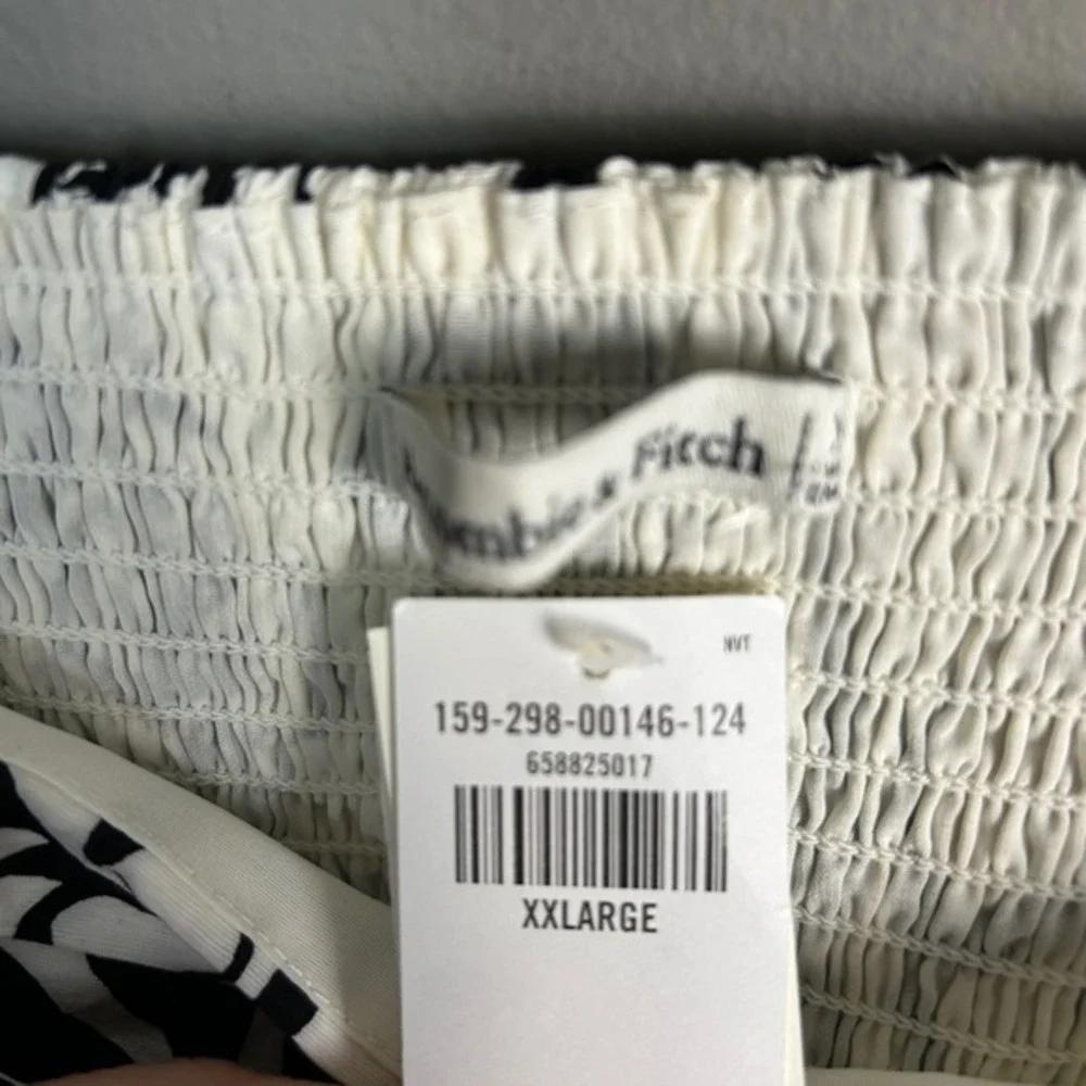 Abercrombie & Fitch Emerson Maxi Dress XXL Floral strappy Floral Black‎ White